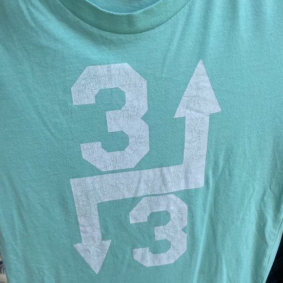 3 up ⬆️ 3 down ⬇️ mint green SS tshirt - baseball /softball. XS Bella canvas. - Picture 7 of 7